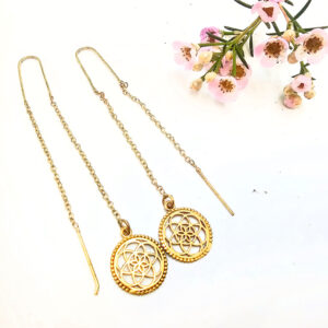 Chain Earrings Seed of life (Brass)