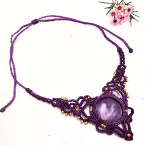 Choker Necklace Macrame Amethyst Purple