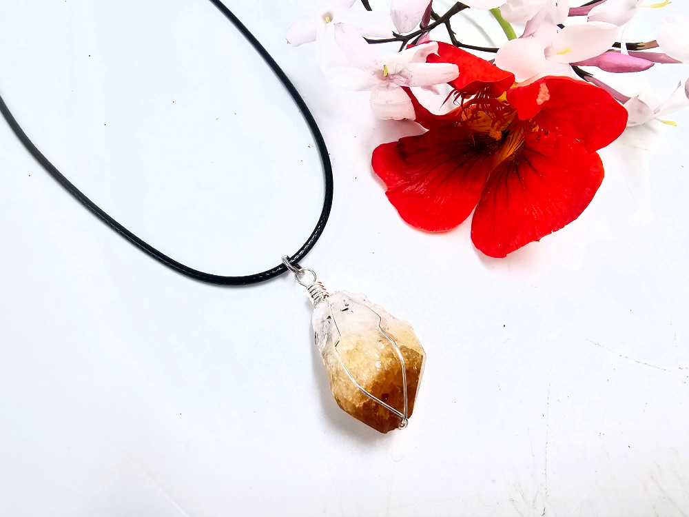 Citrine Rough Wire Wrap Necklace Citrine Rough Wire Wrap Necklace