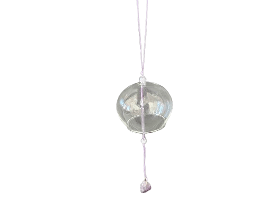 Crystal Song Glass Chime – Amethyst Round Bell Crystal Song Glass Chime