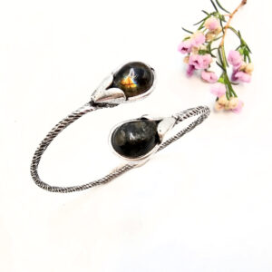 Double Harmony Labradorite Bangle (W/Brass)