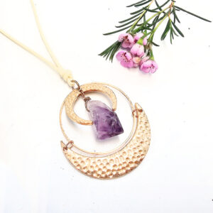 Geometric Crystal Necklace Amethyst Orbit