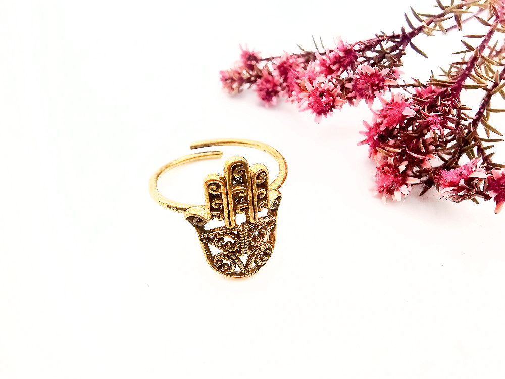 Hamsa Hand Ring (Brass) Hamsa Hand Ring (Brass)