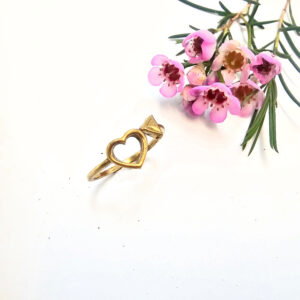 Hello Indigo Halo Online Store Heart & Arrow Ring (Brass)