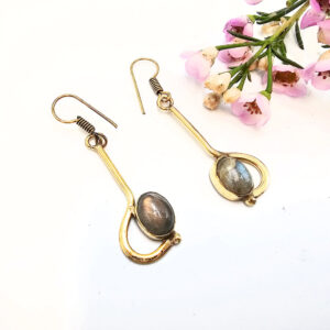 Labradorite Earrings Free Spirit (Brass)