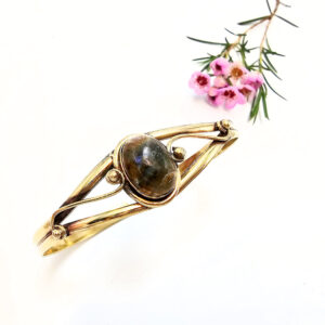 Labradorite Eclipse Bangle (Brass)