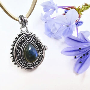 Labradorite Teardrop Locket (Opens)