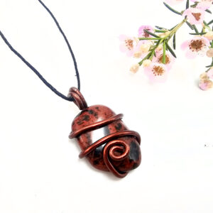 Mahogany Obsidian Wire Wrap Necklace