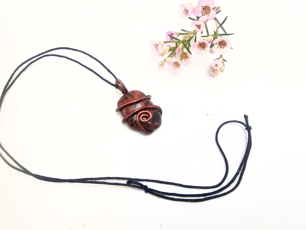 Mahogany Obsidian Wire Wrap Necklace (Aluminium) Mahogany Obsidian Wire Wrap Necklace (Aluminium) - Image 2
