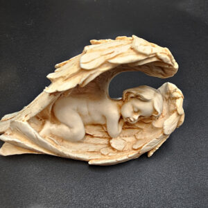 Hello Indigo Halo Online Store Mini Sleeping Angel Statue with Big Wings