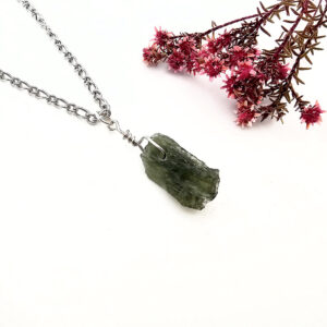 Moldavite Necklace A - 1.7g (Stainless Steel)