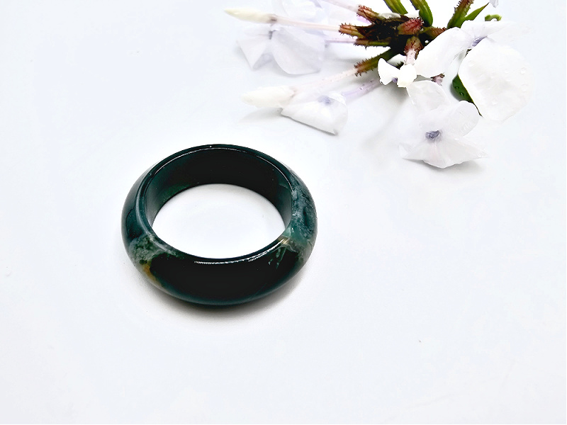 Moss Agate Band Ring Moss Agate Band Ring