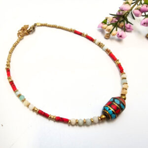 Nepali Ankle Chain Light Red