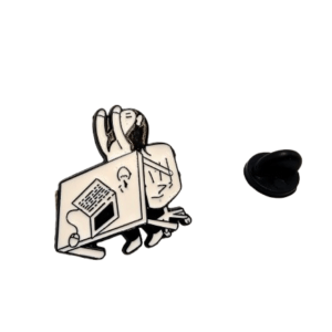Over Work Pin Badge
