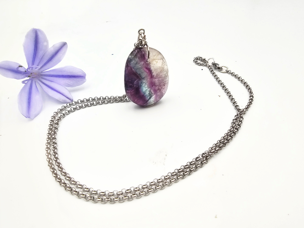Rainbow Fluorite Necklace Rainbow Fluorite Necklace - Image 2