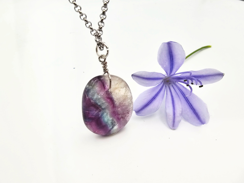 Rainbow Fluorite Necklace Rainbow Fluorite Necklace