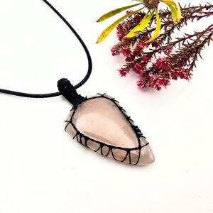 Rose Quartz Braided Necklace