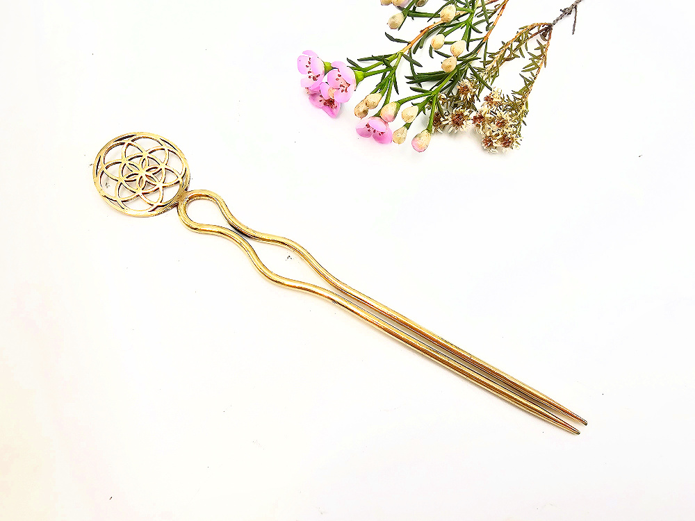 Seed of Life Hair Pin (Brass) Seed of Life Hair Pin