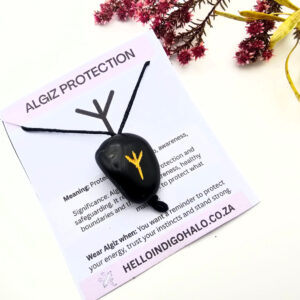 Shungite Rune Necklace - Algiz (Protection)