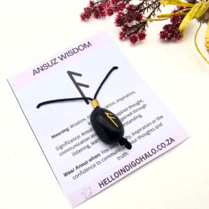 Shungite Rune Necklace - Ansuz (Wisdom)