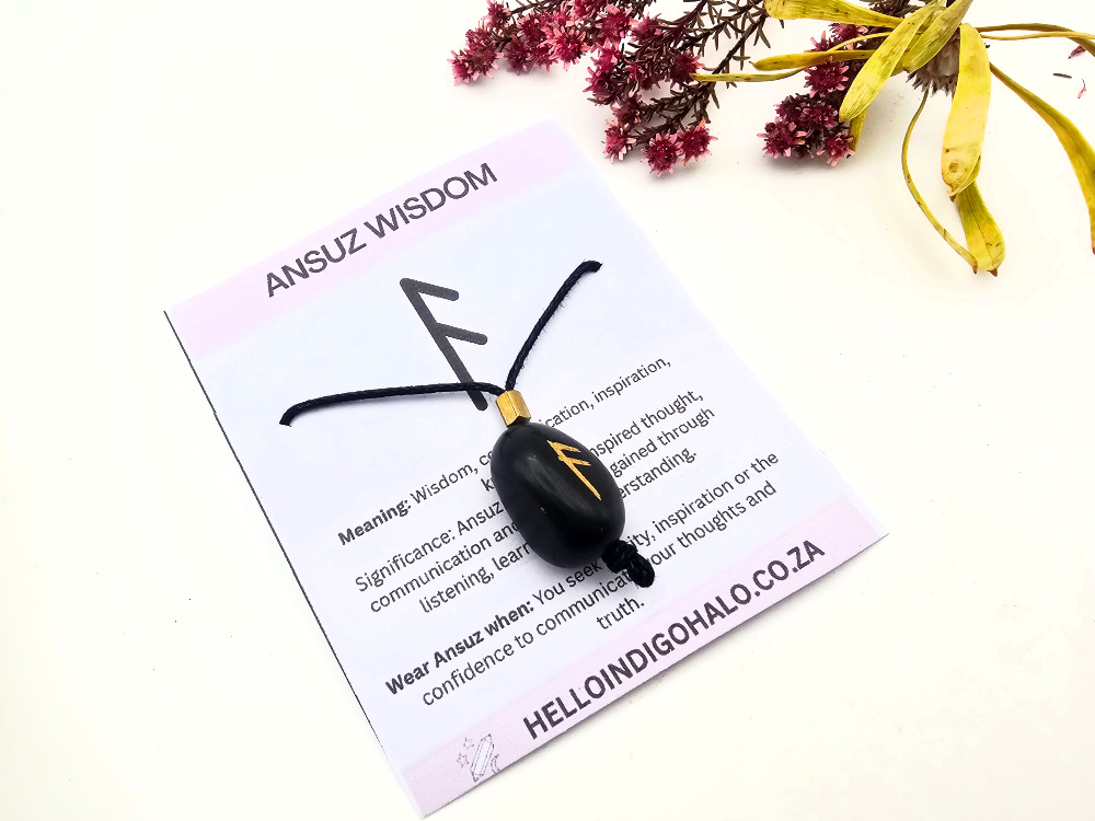 Shungite Rune Necklace - Ansuz (Wisdom) Shungite Rune Necklace - Ansuz (Wisdom)