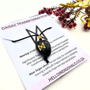 Shungite Rune Necklace - Dagaz (Transformation)