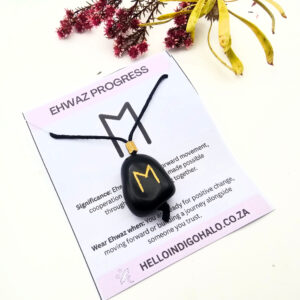 Shungite Rune Necklace – Ewaz (Progress)