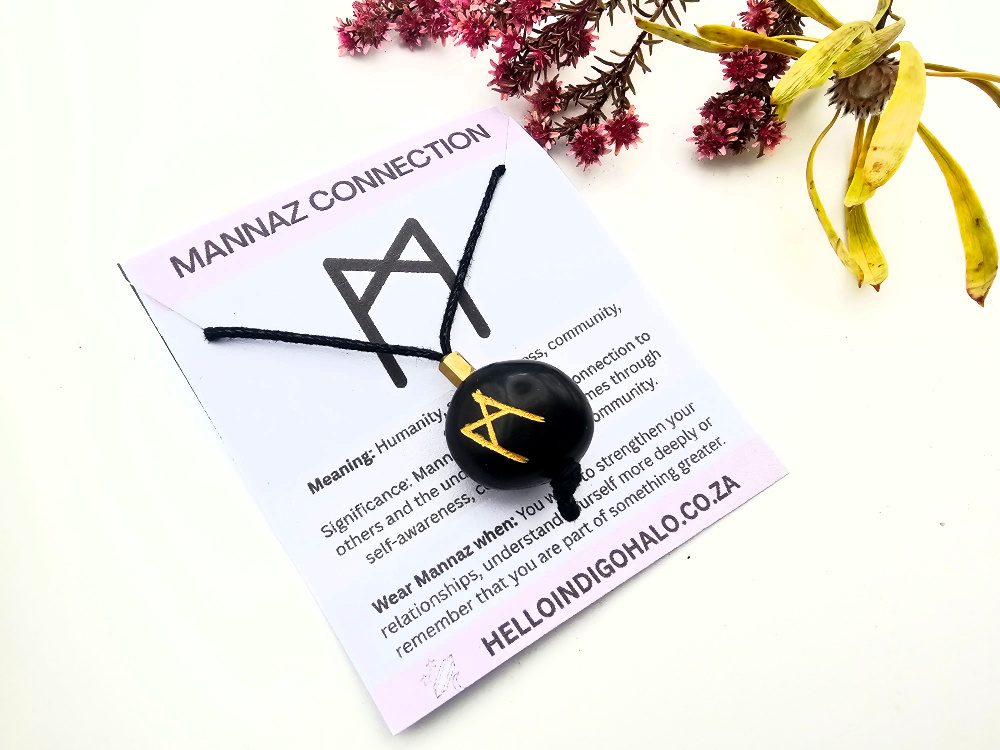 Shungite Rune Necklace – Mannaz (Connection) Shungite Rune Necklace – Mannaz (Connection)