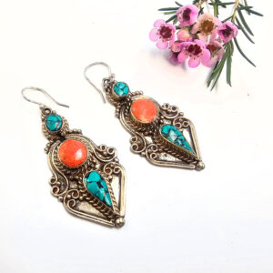Tibetan Earrings – Desert Bloom