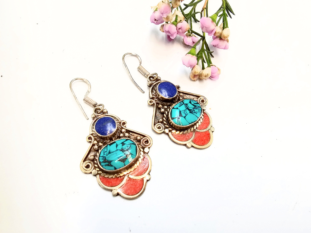 Tibetan Earrings – Festival Bloom Tibetan Earrings