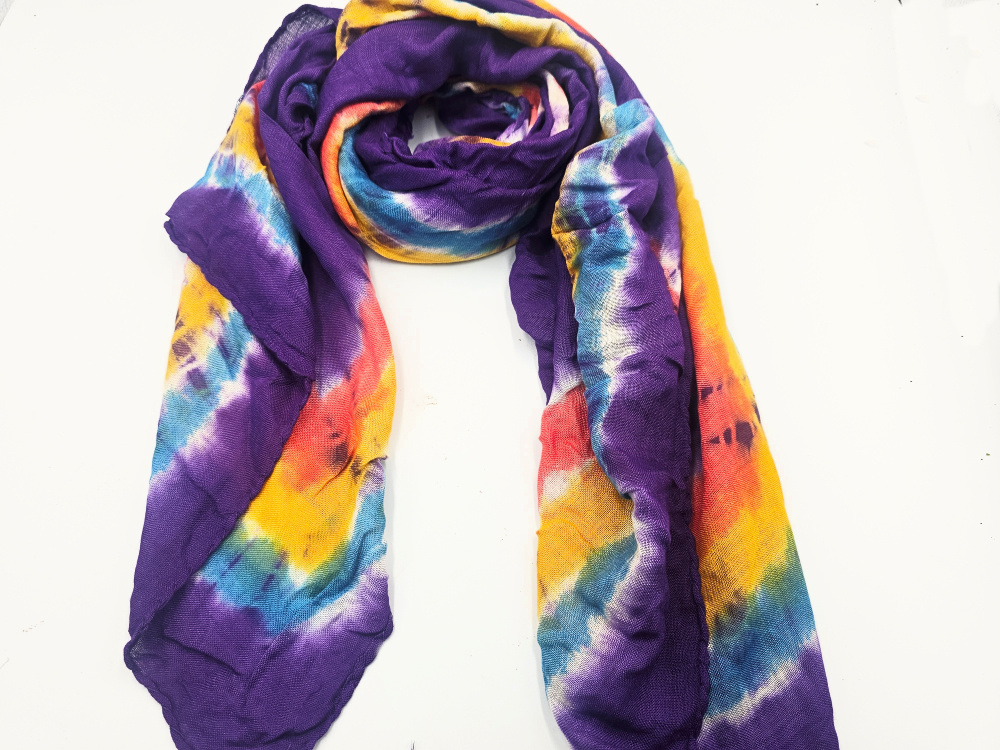 Vintage Indian Cotton Scarf – Colourful Hippie Flair Vintage Indian Cotton Scarf – Colourful Hippie Flair