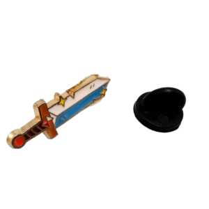 White & Blue Sword Pin Badge