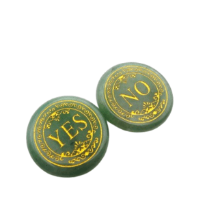 Hello Indigo Halo Online Store Yes & No Decision Coin - Green Aventurine
