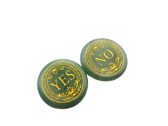 Yes & No Decision Coin - Green Aventurine Yes & No Decision Coin - Green Aventurine