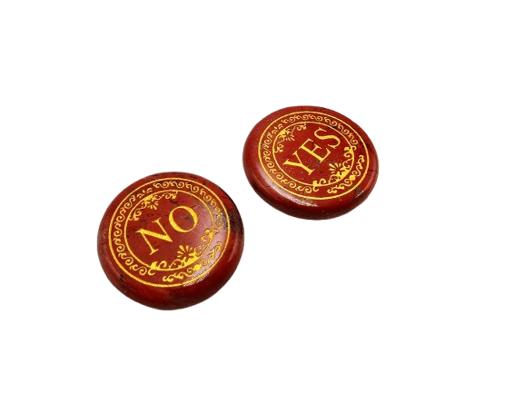 Yes & No Decision Coin - Red Jasper Yes & No Decision Coin - Red Jasper