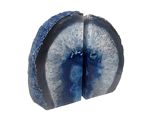 Agate Geode Book Ends (Blue) A 1.84kg Agate Geode Book Ends (Blue) A 1.84kg