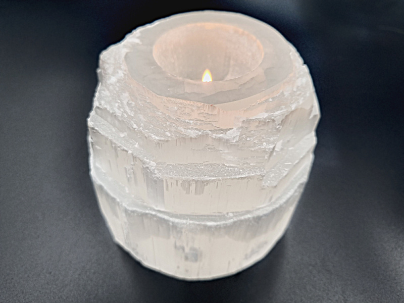 Selenite Tower Candle Holder Selenite Tower Candle Holder