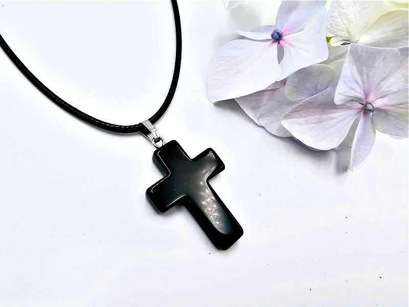 Black Onyx Cross Necklace Black Onyx Cross Necklace