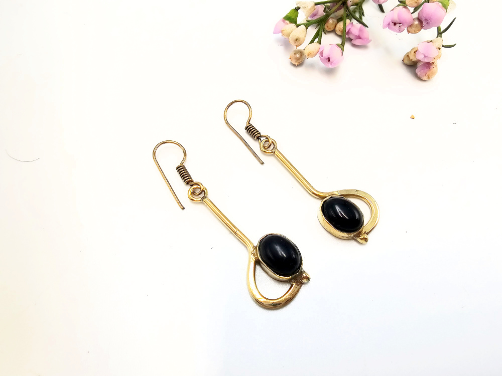 Black Onyx Earrings Free Spirit (Brass) Black Onyx Earrings Free Spirit (Brass)
