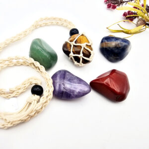 Interchangeable Macramé Necklace - 5 Stone Energy Set