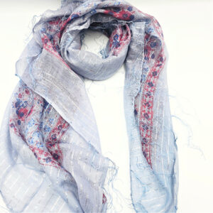 Vintage Indian Cotton Scarf – Purple Paradise